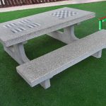 ריהוט רחוב מבטון - שולחן מבטון לוחות משחק