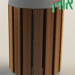 אשפתונים ופחים ציבוריים - אשפתון עץ משולב בטון