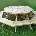 שולחן פיקניק משושה מעץ