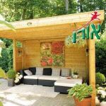 ריהוט עץ לגינה - פינת ישיבה מקורה