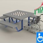 ריהוט רחוב מבטון - שולחן בטון ומתכת לנכים