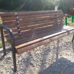 ספסלי רחוב - ספסל מתכת ועץ