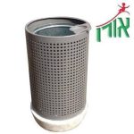 אשפתונים ופחים ציבוריים - אשפתון מתכת בסיס מבטון