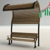 Street benches - shade shed including a Nirit bench - Image 2