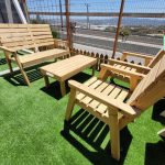 ריהוט עץ לגינה - סט ריהוט מעץ לגינה