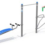 מתקן כושר ציבורי מתח מקבילים וספת בטן