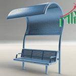 ספסלי רחוב - סככת צל וספסל ממתכת