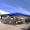 ⁦הצללה לגני משחקים - הצללה פגודה מחוברת לקיר⁩ – תמונה ⁦2⁩