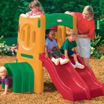 מתקן לגינה פרטית - מתקן חצר עם מגלשה כפולה מפלסטיק