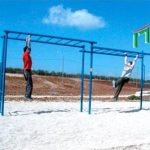 מתקן ספורט סולם אופקי כפול ממתכת