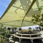 הצללה לגני משחקים – יריעת הצללה פגודות צמודות – 1958 - מבט מלמטה