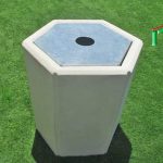 אשפתון בטון משושה עם מכסה