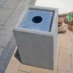 אשפתון בטון מרובע עם מכסה