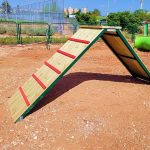 מתקן לכלבים - רמפה דו שיפועית מעץ ומתכת