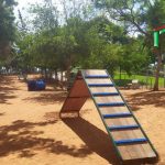 מתקן לכלבים - רמה דו שיפועית ממתכת בשילוב עץ