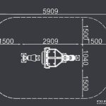 מתקן כושר משקולות חוץ - לחיצת רגליים - שרטוט