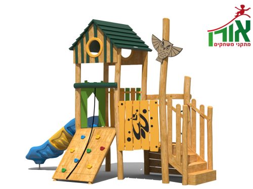 מתקן משחקים מעץ רוביניה - ירוק - 99060 - הדמייה
