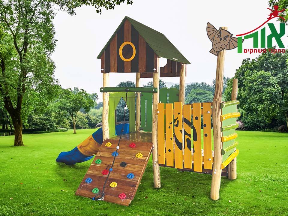 מתקן משחקים מעץ רוביניה - ירוק - 99060