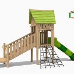 מתקן משחקים מעץ רוביניה - שומר היער - JS-001 - הדמייה