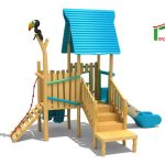 מתקן משחקים מעץ רוביניה – אבן שמואל - DL-08302- הדמייה